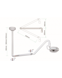 Ceiling Shadowless Light Medical Exam Lamp 360 Rotation 36W LED